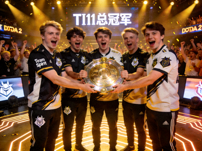 Team Spirit战队DOTA2分部捧起冠军盾时刻